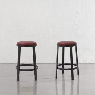 ARNHEM COUNTER STOOL  |  BURNISHED CURRANT VEGAN LEATHER