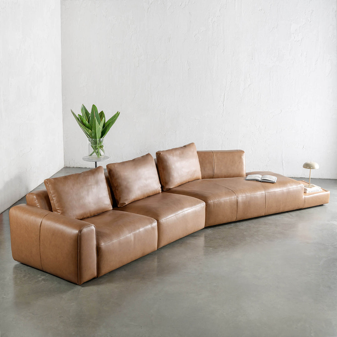 Bamberg Angled Modular Chaise  |  RHS  |  Dakota Saddle Tan