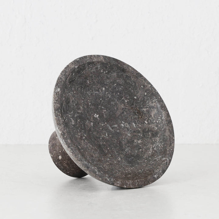 BARATI FOOTED BOWL  |  18CM  |  RIVER STONE MARBLE