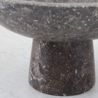 BARATI FOOTED BOWL  |  18CM  |  RIVER STONE MARBLE