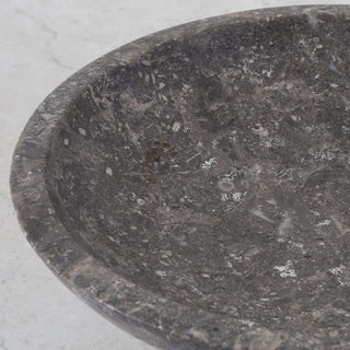 BARATI FOOTED BOWL  |  18CM  |  RIVER STONE MARBLE