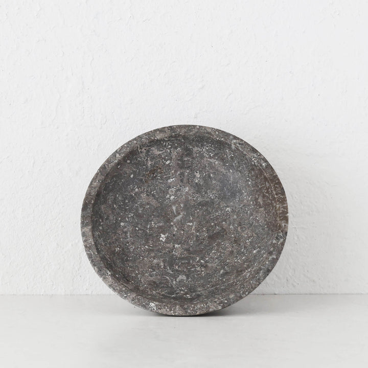 BARATI FOOTED BOWL  |  18CM  |  RIVER STONE MARBLE