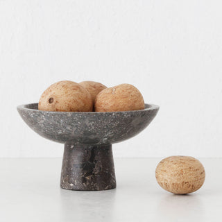 BARATI FOOTED BOWL  |  18CM  |  RIVER STONE MARBLE