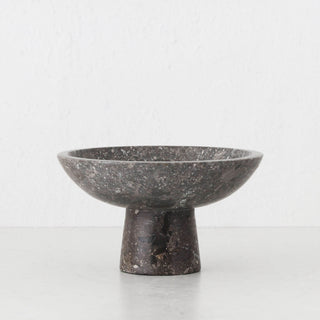 BARATI FOOTED BOWL  |  18CM  |  RIVER STONE MARBLE