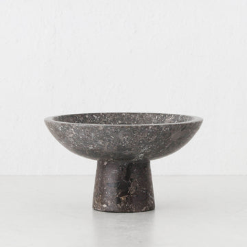 BARATI FOOTED BOWL  |  18CM  |  RIVER STONE MARBLE