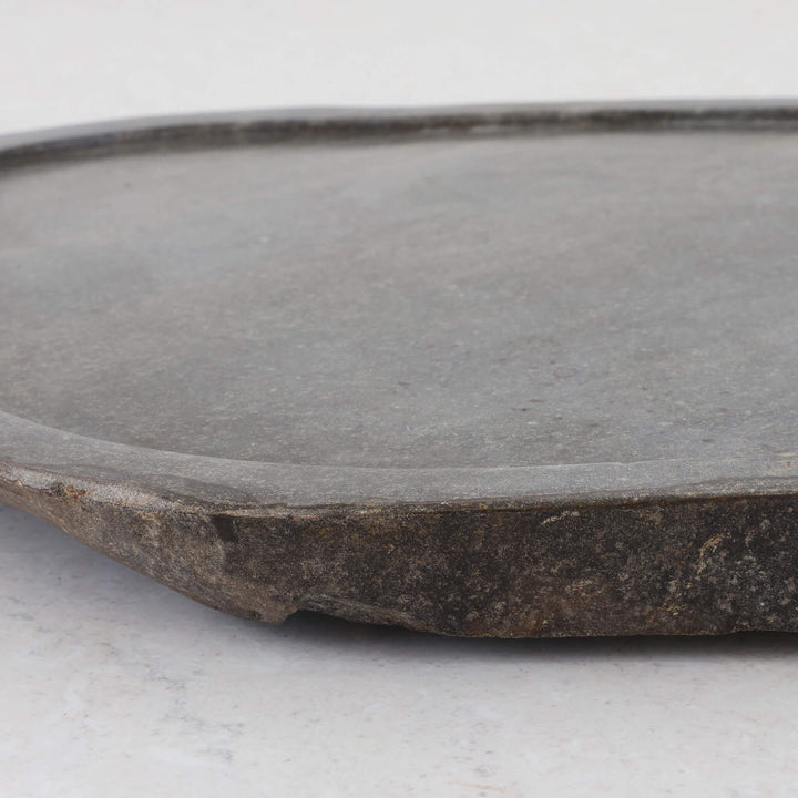 BARATI ORGANIC MARBLE SERVING PLATTER  |  LARGE 44CM  |  RIVER STONE MARBLE