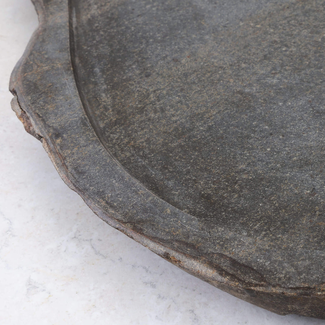BARATI ORGANIC MARBLE SERVING PLATTER  |  LARGE 44CM  |  RIVER STONE MARBLE