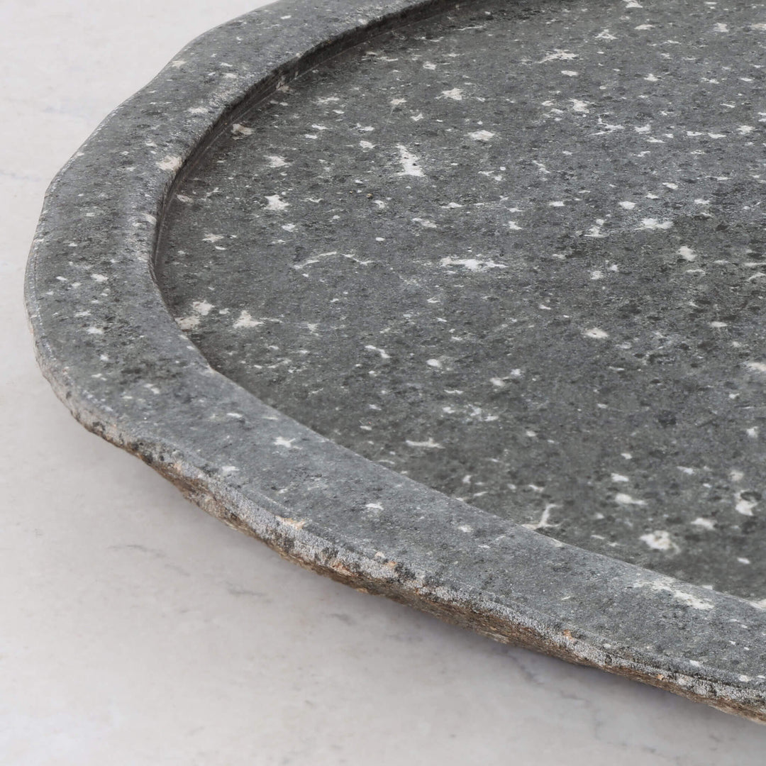 BARATI ORGANIC MARBLE SERVING PLATTER  |  LARGE 44CM  |  RIVER STONE MARBLE