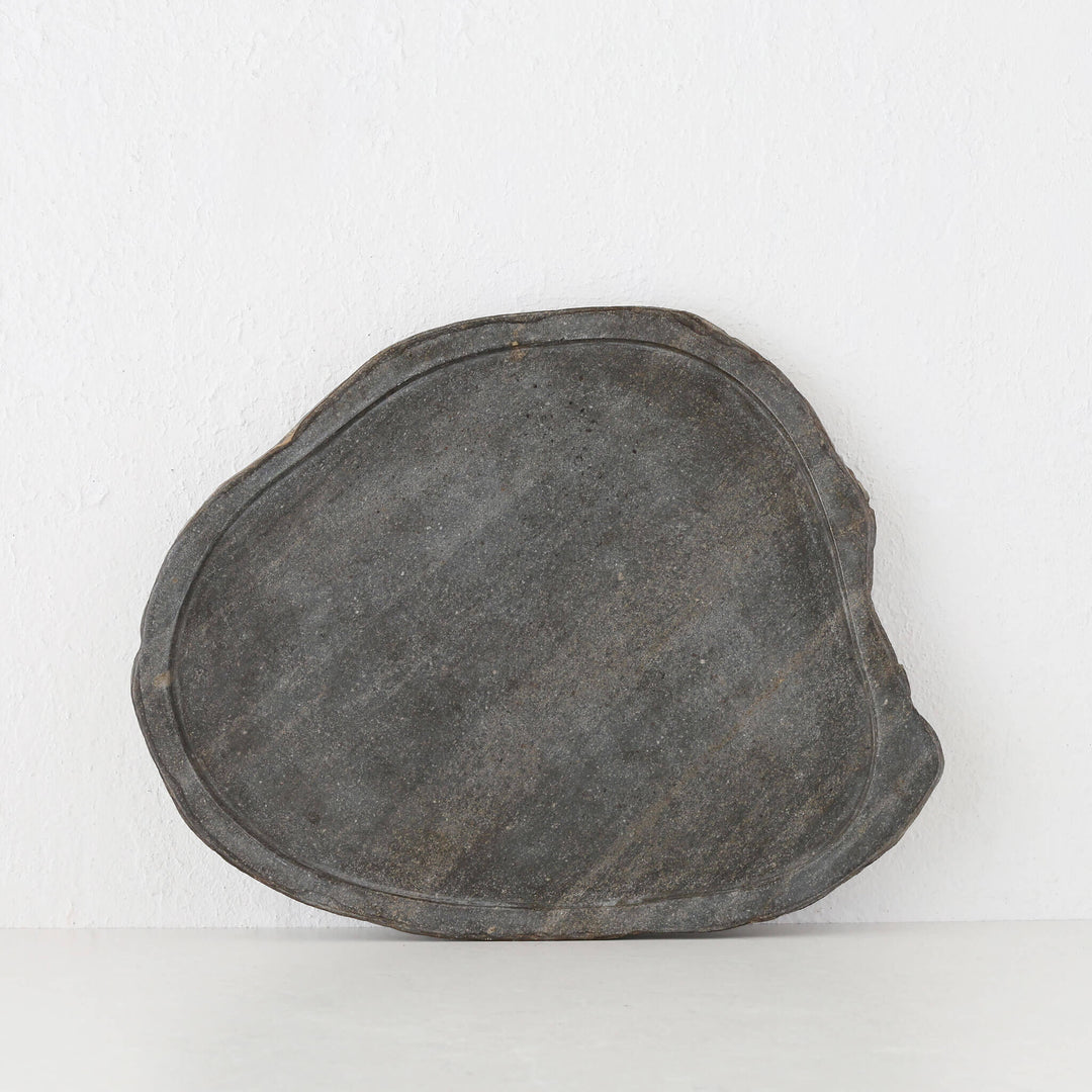 BARATI ORGANIC MARBLE SERVING PLATTER  |  LARGE 44CM  |  RIVER STONE MARBLE