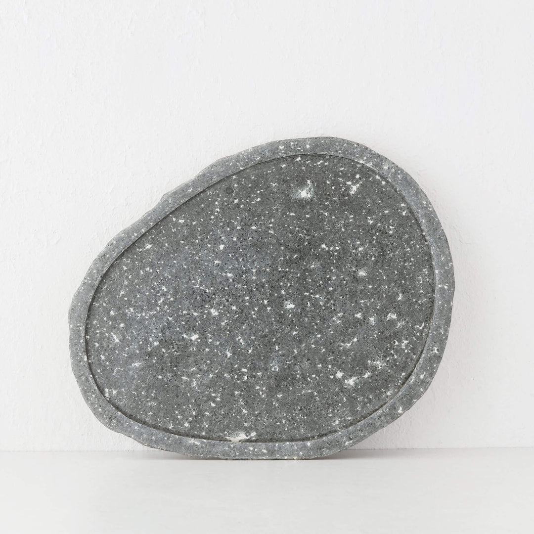 BARATI ORGANIC MARBLE SERVING PLATTER  |  LARGE 44CM  |  RIVER STONE MARBLE