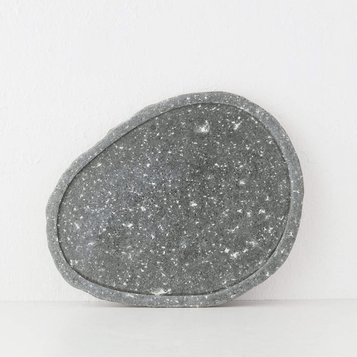 BARATI ORGANIC MARBLE SERVING PLATTER  |  LARGE 44CM  |  RIVER STONE MARBLE