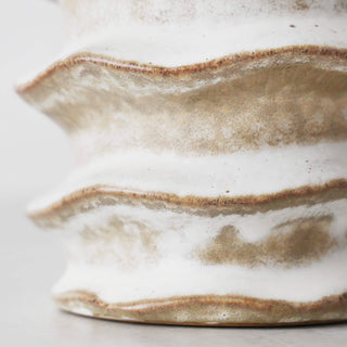 BARDIN ORGANIC BUD VASE |  CLOSE UP |  TAUPE FOG CERAMIC