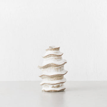 BARDIN ORGANIC BUD VASE  |  TALL  |  TAUPE FOG CERAMIC