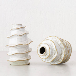 BARDIN ORGANIC GLOSS BUD VASE  |  TALL  |  BURNISHED PARCHMENT CERAMIC