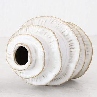 BARDIN ORGANIC GLOSS BUD VASE  |  TALL  |  BURNISHED PARCHMENT CERAMIC