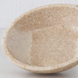 BARLETTA ROUNDED RESIN SERVING BOWL  |  SMALL 15CM  |  SANDY DUNE + TERRAZZO WHITE RESIN