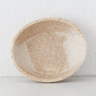BARLETTA ROUNDED RESIN SERVING BOWL  |  SMALL 15CM  |  SANDY DUNE + TERRAZZO WHITE RESIN