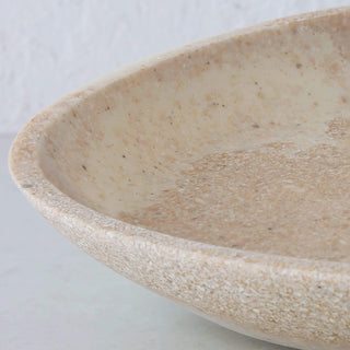 BARLETTA OVAL RESIN SERVING PLATTER  |  EXTRA LARGE 40CM  |  SANDY DUNE + TERRAZZO WHITE RESIN