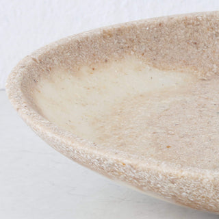 BARLETTA OVAL RESIN SERVING PLATTER  |  LARGE 35CM  |  SANDY DUNE + TERRAZZO WHITE RESIN