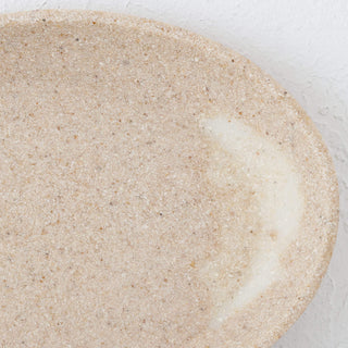 BARLETTA OVAL RESIN SERVING PLATTER  |  LARGE 35CM  |  SANDY DUNE + TERRAZZO WHITE RESIN