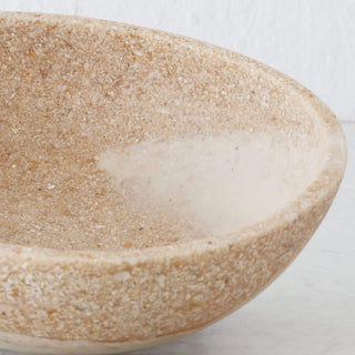 BARLETTA ROUNDED RESIN SERVING BOWL  |  MEDIUM 20CM  |  SANDY DUNE + TERRAZZO WHITE RESIN