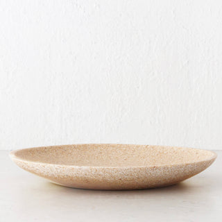 BARLETTA ROUNDED RESIN SERVING PLATTER  |  LARGE 30CM  |  SANDY DUNE + TERRAZZO WHITE RESIN