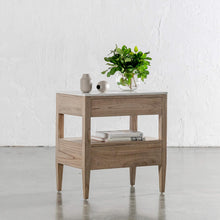 BASILIO CONRAD NIGHTSTAND  |  NATURAL ASH + BIANCO CIMENT