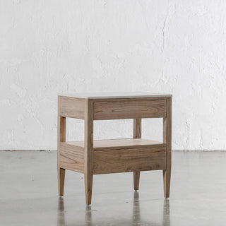 BASILIO CONRAD NIGHTSTAND  |  NATURAL ASH + BIANCO CIMENT