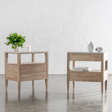 BASILIO CONRAD + JARDIN NIGHTSTAND  |  NATURAL ASH + BIANCO CIMENT