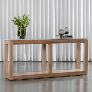 BASILIO CONSOLE TABLE  |  180CM  |  NATURAL ASH + BIANCO CIMENT