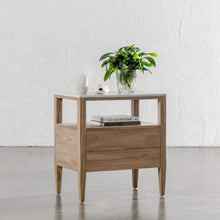 BASILIO JARDIN NIGHTSTAND  |  NATURAL ASH + BIANCO CIMENT