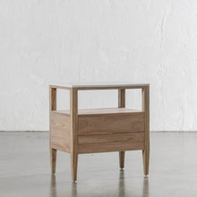 BASILIO JARDIN NIGHTSTAND  |  NATURAL ASH + BIANCO CIMENT