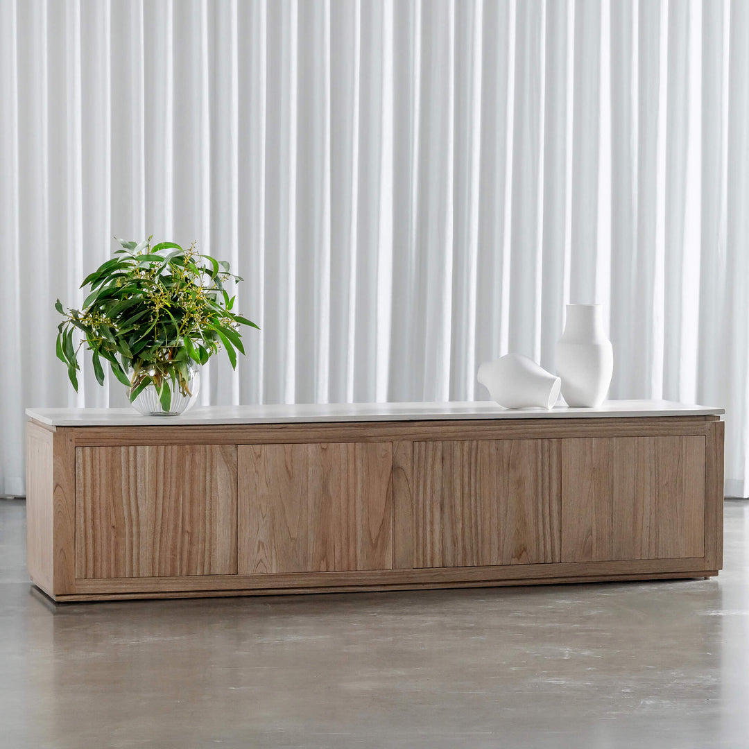 BASILIO ENTERTAINMENT UNIT  |  NATURAL ASH + BIANCO CIMENT