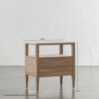 BASILIO JARDIN NIGHTSTAND  |  NATURAL ASH + BIANCO CIMENT