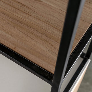 BASILIO OPEN BOOKSHELF  |  2 DOOR  |  NATURAL ASH + BIANCO CIMENT