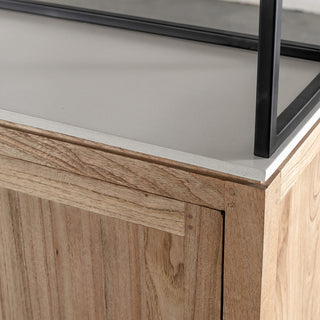 BASILIO OPEN BOOKSHELF COLLECTION | NATURAL ASH + BIANCO CIMENT