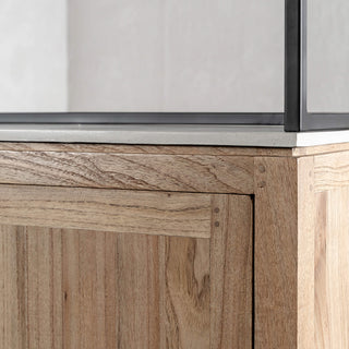 BASILIO OPEN BOOKSHELF COLLECTION |  NATURAL ASH + BIANCO CIMENT