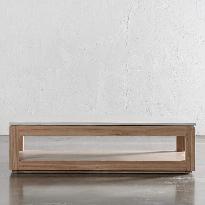 BASILIO RECTANGLE COFFEE TABLE  |  NATURAL ASH + BIANCO CIMENT