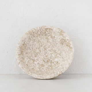 BAYAN FOOTED DISH  |  18CM  |  ORGANIC CREMA MARBLE