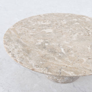 BAYAN FOOTED PLATTER  |  25CM  |  ORGANIC CREMA MARBLE
