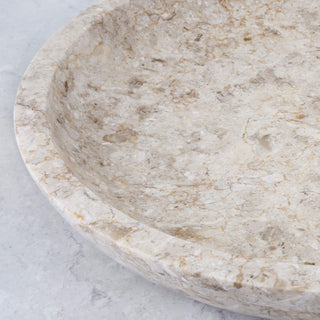 BAYAN MARBLE BOWL  |  LRG 35CM  |  ORGANIC CREMA MARBLE