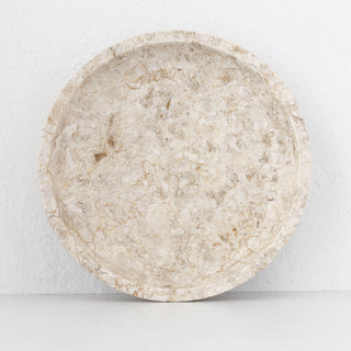 BAYAN MARBLE BOWL  |  LRG 35CM  |  ORGANIC CREMA MARBLE