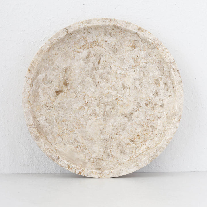 BAYAN MARBLE BOWL  |  LRG 35CM  |  ORGANIC CREMA MARBLE