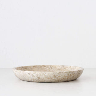 BAYAN MARBLE BOWL  |  LRG 35CM  |  ORGANIC CREMA MARBLE