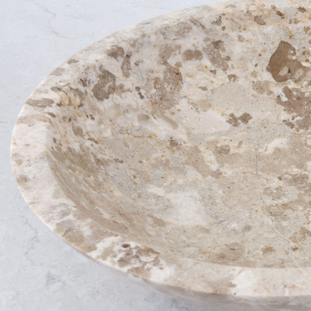 BAYAN MARBLE BOWL  |  MED 25CM  |  ORGANIC CREMA MARBLE