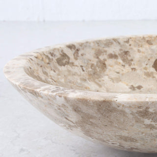 BAYAN MARBLE BOWL  |  MED 25CM  |  ORGANIC CREMA MARBLE