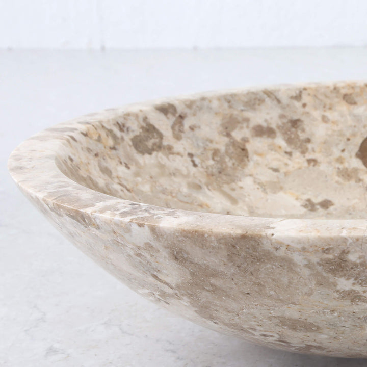 BAYAN MARBLE BOWL  |  MED 25CM  |  ORGANIC CREMA MARBLE