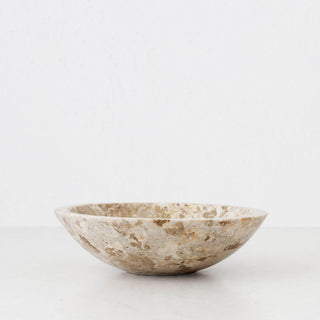 BAYAN MARBLE BOWL  |  MED 25CM  |  ORGANIC CREMA MARBLE