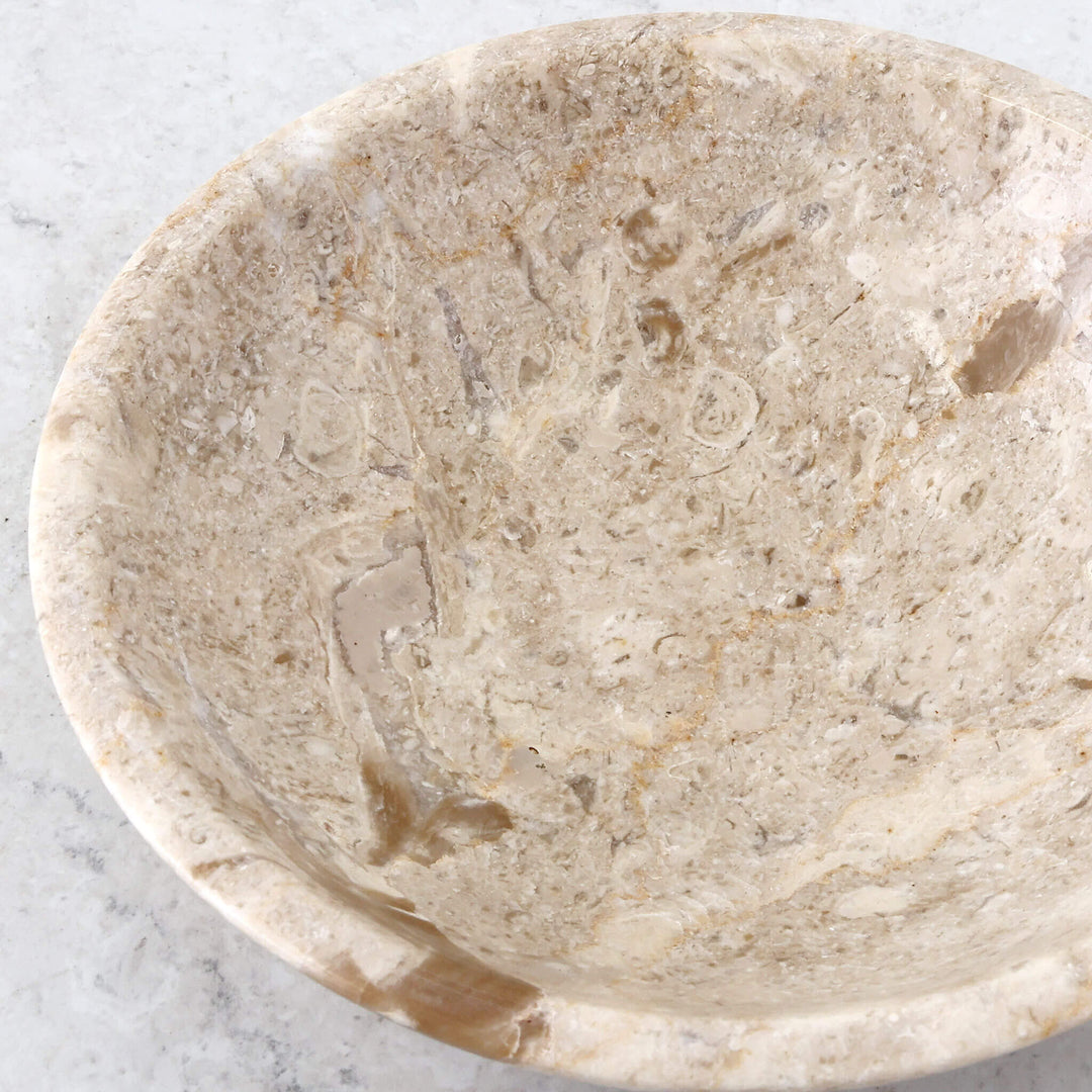 BAYAN MARBLE BOWL  |  SML 15CM  |  ORGANIC CREMA MARBLE