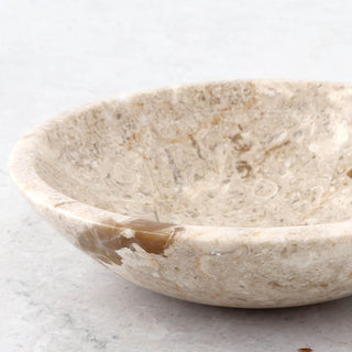 BAYAN MARBLE BOWL  |  SML 15CM  |  ORGANIC CREMA MARBLE